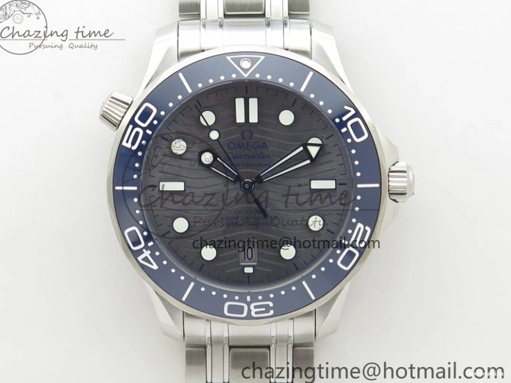 0401 Seamaster Diver 300M ORF 1:1 Best Edition Blue Ceramic Gray Dial on SS Bracelet A HighQuality 7867